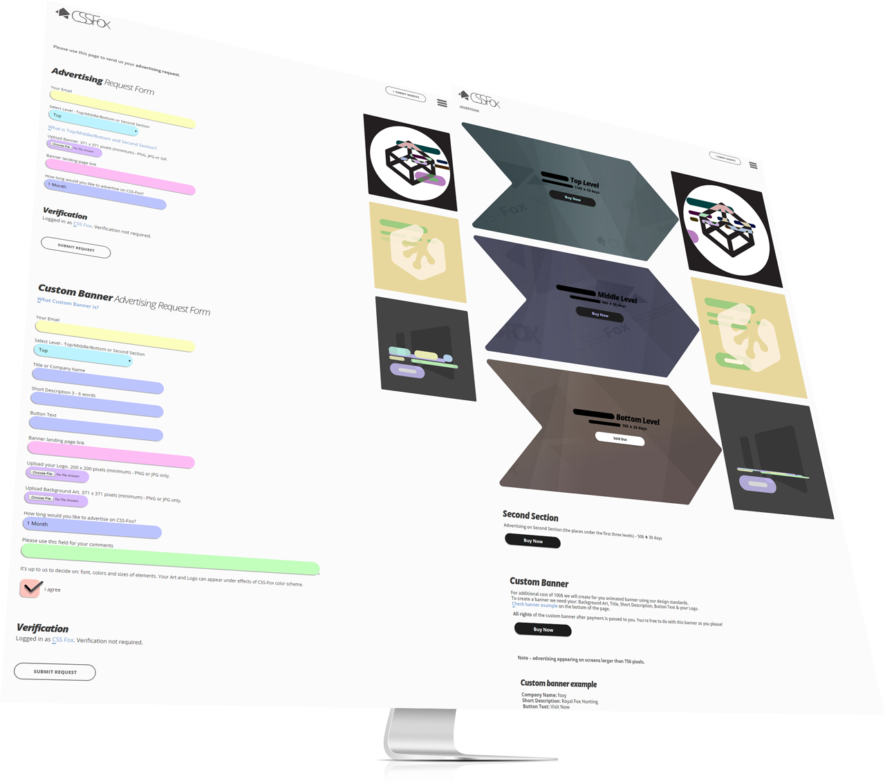 CSS-Fox design for advertising pages