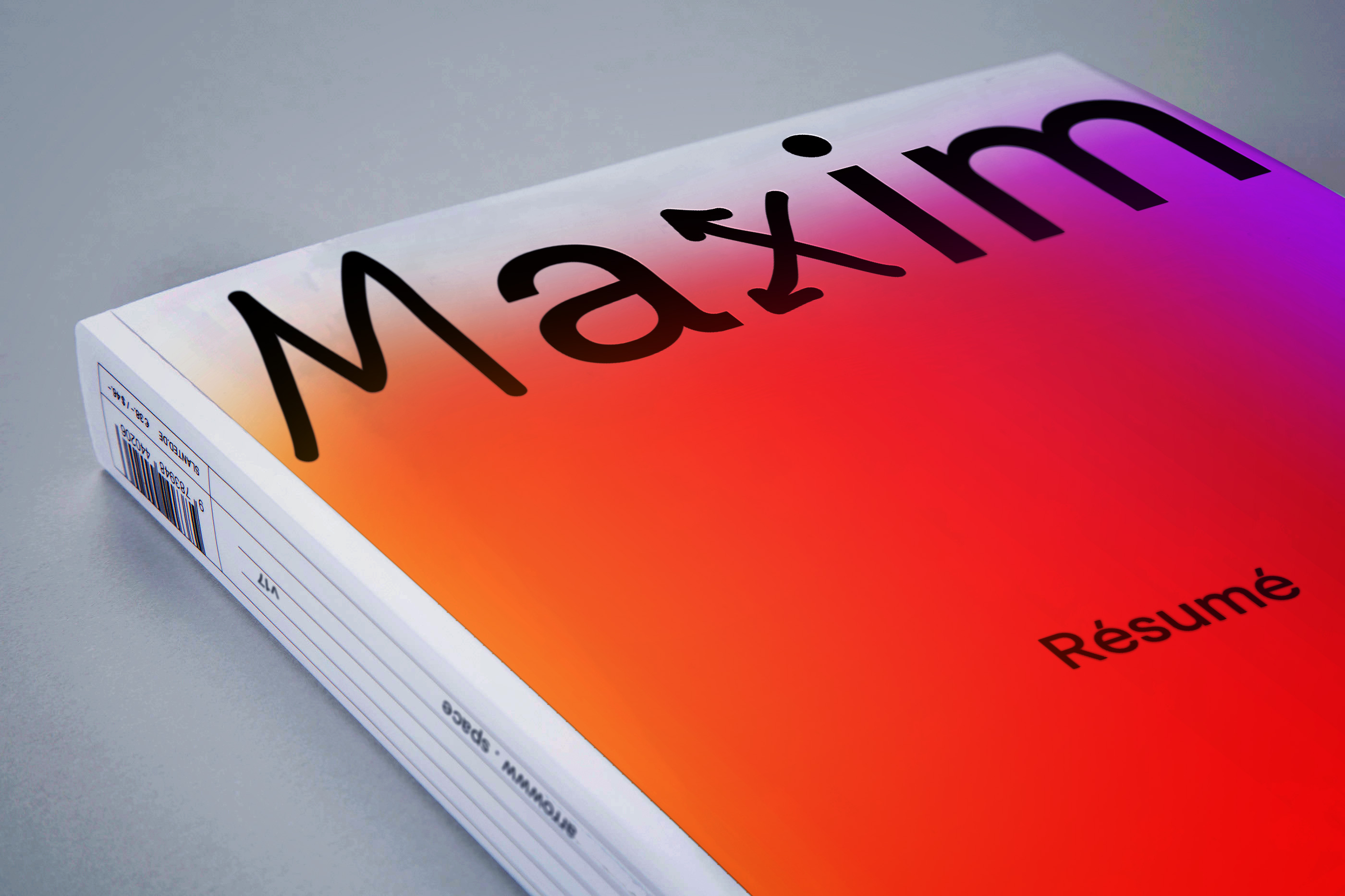 Maxim Aginsky Résumé of designer in PDF format designed using personal identity and arrowww vision v17 design principles