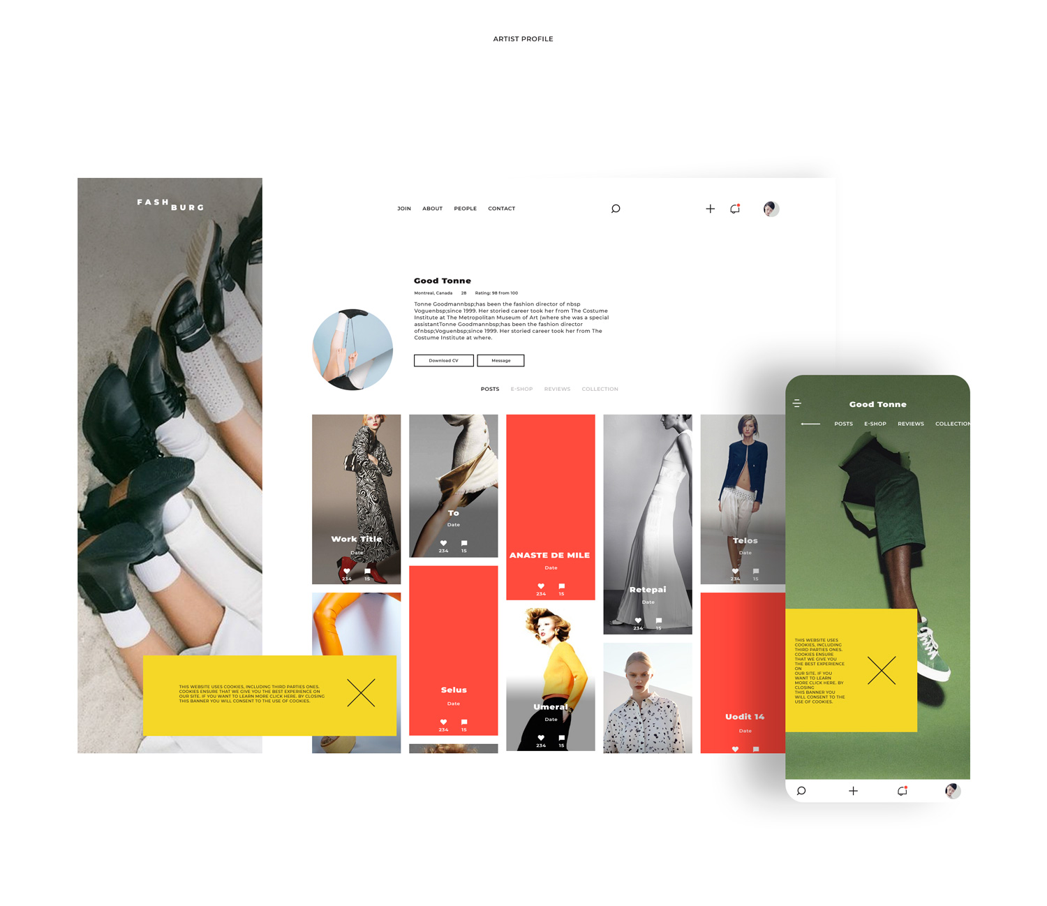 Platform for social interactivity and e-shop for professionals in the field of fashion design