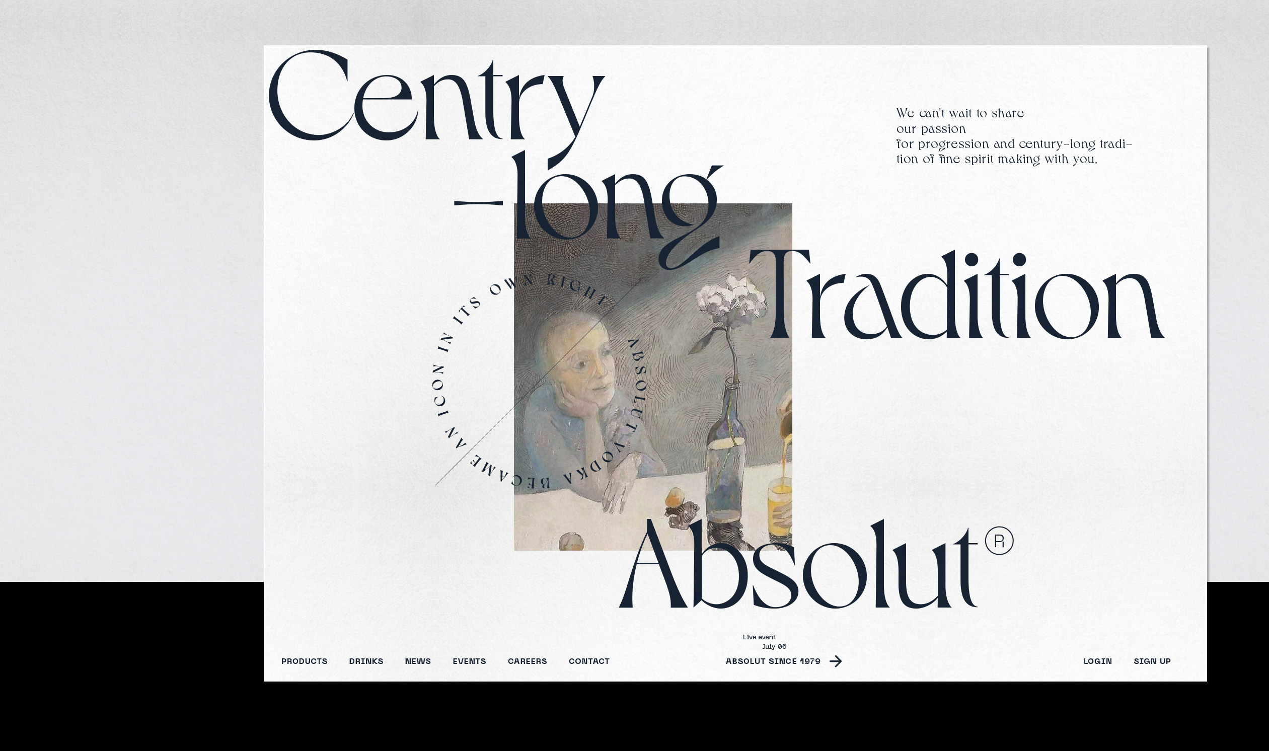 This publication is showing the working process on choosing the right font for the Absolut thru Zabarsky project. I have chosen five typefaces and designed this page to showcase how significant a font can affect the composition