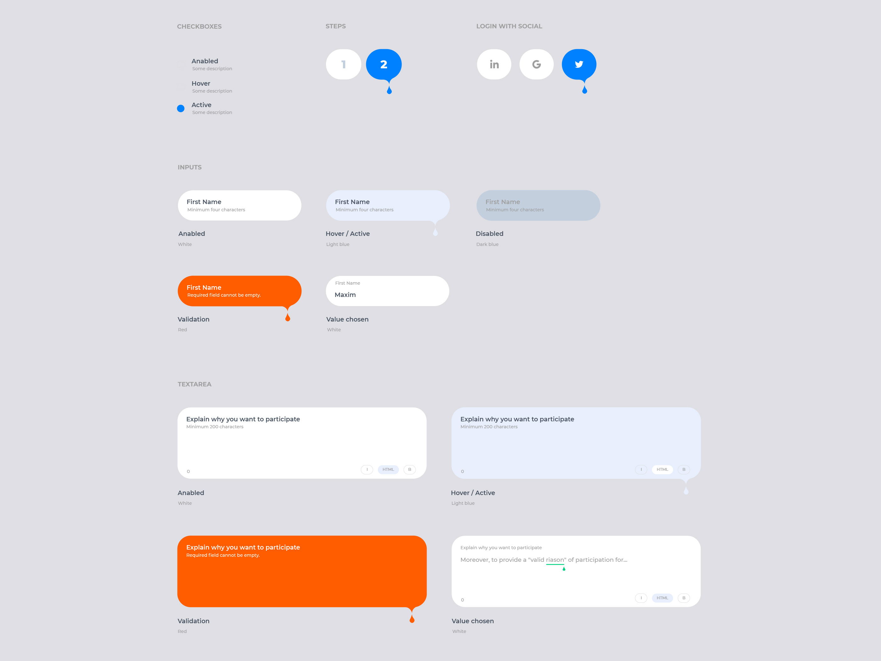 Active state concept. Tears of happiness from being useful. Platform for social interactivity and e-shop for professionals in the field of fashion design. Analysis and modelling UI